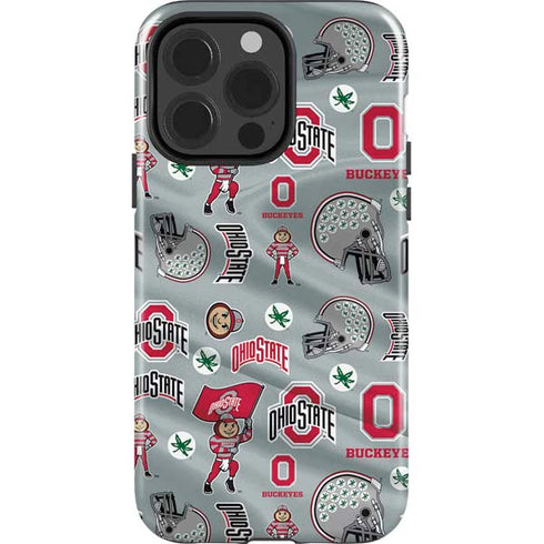 Ohio State University Pattern iPhone 15 Pro Impact Case